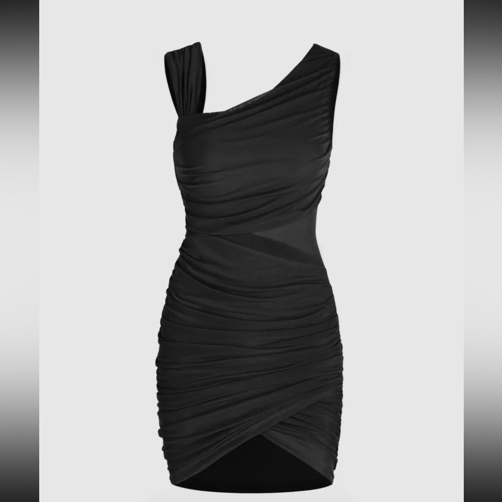 Cider - Mini Mesh Black Dress
